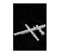 Flautas para principiantes Flauta Instrumento C Llave 16 Agujeros Niquelado Plateado Flauta Principiantes Actuación Orquesta(Silver)