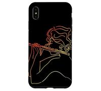 Flautista Chica Line Art Vintage Look Carcasa para iPhone XS Max