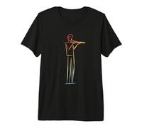 Flautista Dibujo Instrumento Retro Viento Madera Camiseta Premium