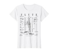 Flautista FL Camiseta gráfica económica, Mujer, Blanco, M