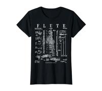 Flautista FL Camiseta gráfica económica, Mujer, Negro, XS