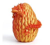 Flavery Huevo de dragón - Mezcla roja dorada - Huevo sorpresa juguete con dragón flexible, regalo impreso en 3D, juguete articulado de huevo de dragón (dragón de 12 pulgadas)