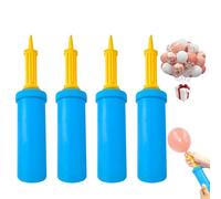 FLAVNTEL 4 Pack Bombas de Aire para Globos - Inflador Manual para Globos de Todos los Tamaños - Herramienta para Decoración de Fiestas y Eventos