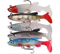 FLAVNTEL 5 Piezas Cebos de Pesca 3D Trucha de Cebo de Pesca Pez de Goma Señuelo de Pesca Pequeño Señuelos de Pesca Conjunto para La Peces Depredadores como Lucio Perca Trucha Lucioperca