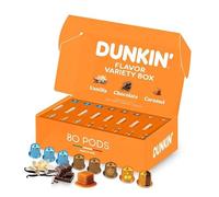 Flavor Dunkin' Donuts - 80 Cápsulas de Café, 3 Sabores Aromatizados: Vainilla, Chocolate, Caramel, Compatibles con Máquinas Nespresso, Cremoso y Aromático, Idea Regalo