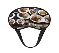 Flavorful Plates - Antifaz para dormir con borde negro satinado para una comodidad óptima y bloqueo de la luz