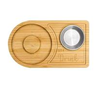 Flavorful Rim Prep Station - Rimmer de sal de margarita, bandeja de madera | Accesorios de condimento, herramientas para beber, sal de cóctel y azúcar para el hogar, discotecas, , 24 x 14 cm