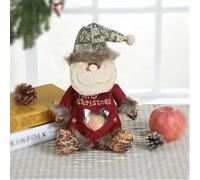 Flax Christmas Bags Zipper Design, Christmas Plush Doll Pouch, Packaging Sack, Cartoon Creative Candy Bag, Reusable Holdalls (Santa Claus)