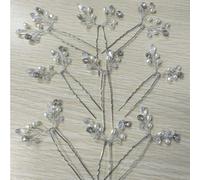Flayem 9 Piece Wedding Hair Accessories,Silver Beaded Hair Clips,Bridal Hairpin
