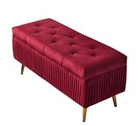 FLBT Reposapiés otomano Taburete de sofá Caja de Almacenamiento Rectangular Franela Suave Diseño Moderno Almohadilla para los pies Múltiples Colores Disponibles Otomanos (Color : Brown,