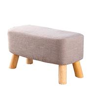 FLBT Reposapiés tapizado Otomano Banco de Madera Maciza Taburete de sofá de Tela Cómodo y Transpirable Cambio de Banco de Zapatos Cojinete de Alta Carga 60x30x35cm Tocador Taburete (Col