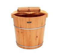 FLBT WoodenBarrelFootSpaSaunaFootBathTub, 35 cm de alto, barril de baño de cedro, lavabo de remojo de pies, cubeta de lavado de pies de madera, alivio de la fatiga del dolor, barril de lavado de pies