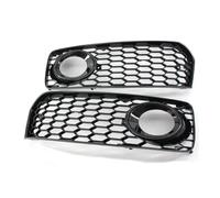 FLBZBLKASL Rejilla de Luz Antiniebla Para A5 B8 2008-2012, 2 Piezas, Malla Hexagonal, Para S-Line S5 Embellecedor antiniebla paragolpes(Black)