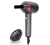 Flcivsh Secador de Pelo con Difusor 200 Millones de Secadores IóNicos 1800W Secador de Pelo Secado RáPido para Mujer 4C Cabello Grueso y Rizado Enchufe Europeo
