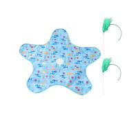 FLCPJGV 2 Piezas Juguete Interactivo para Gato con Varita Juego Inteligente Oculta Material PP Función Recargable Adecuado para Gatos de Todas, Pez