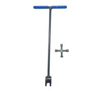 FLCPJGV 2 Piezas Llave de Medidor de Agua con Mango en T Llave Ajustable Multifuncional Herramienta para Abrir Y Cerrar Válvulas Fabricada en Acero Resistente, 16inch Blue