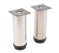 FLCPJGV 2 Piezas Patas para Sofá de Acero Inoxidable Ajustables con Base Redonda Antideslizante Pies para Muebles Pies de Armario Pies de Mesa Resistentes, 15cm