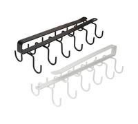 FLCPJGV 2 Piezas Soporte para Tazas de Café Colgador Bajo Estante Resistente Ahorro de Espacio Instalación Fácil Adecuado para Cocina Baño Salón Ofic, Doble Fila, tal como se describe