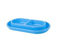 FLCPJGV 2 Piezas Tazón Doble para Gatos Y Perros Pequeños Hecho en PP Resistente a Caídas Y Diseño Funcional para Alimentos Secos Y Húmedos Fácil Man, Azul, S