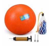 FLCPJGV Balón Medicinal Goma con para Entrenamiento con Peso y Ejercicio, Naranja, con Bomba de Aire, 2 Agujas de Aire y Red
