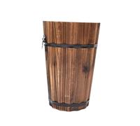 FLCPJGV Barril de Madera para Plantas Rústico Estilo Barril con Orificios de Drenaje Y Diseño Atractivo Funcional para Flores Y Plantas Adecuado para Ventanas, Style B, M