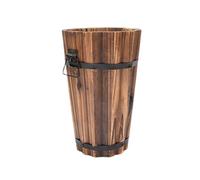 FLCPJGV Barril de Madera para Plantas Rústico Estilo Barril con Orificios de Drenaje Y Diseño Atractivo Funcional para Flores Y Plantas Adecuado para Ventanas, Style B, S
