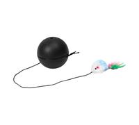 FLCPJGV Bola de Juguete para Gatos Automática Interactiva con Movimientos Que Cambian de Dirección Material PP Y Felpa Resistente Incluye Ratón de Peluche, Negro