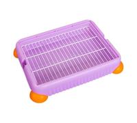 FLCPJGV Bunny Litter Tray Toilet para Roedores Pequeños Incluye Bandeja Plástica con Rejilla Material Resistente Al Uso Continuo Diseño Adaptable a Jaulas Ade, S, PÚrpura