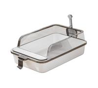 FLCPJGV Caja de Arena Gatos Arenero Bandeja Abierta Mascotas Recipiente Material PP Estructura Compacta Lateral Alto Fácil Desmontaje Adecuada para Gatos, Blanco