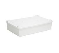 FLCPJGV Caja para de Pizza Profesional con Tapa Sellada Organizador de Ingredientes Frescos Bandeja Apilable para Alimentos en Grueso, Blanco Grande, Individual