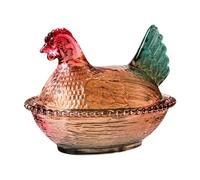 FLCPJGV Candy Jar con Tapa en Diseño de Gallina de Vidrio Recipiente para Almacenar Dulces Y Snacks Bol Decorativo de Mesa Plato para Postres Adecuada para of, Style B, Individual