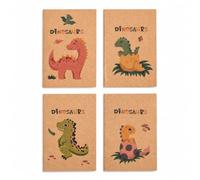 FLCPJGV Cuarno Papel Neutro Engrapado, papel sin, cubierta resistente, 16 hojas, uso portátil, para apuntes, dibujar, para Bocetos, 恐龙世界, Estilo mundo de dinosaurios