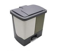 FLCPJGV Cubo Basura Cocina con Pedal, Doble Compartimento para Reciclaje, Plástico, Separación y Húmedo, LJT200 una tapa