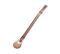 FLCPJGV Cuchara de Pajilla Creativa Multifuncional de Acero Inoxidable con Filtro en La Base Adecuada para Café Té Jugos Y Postres Apta para Bar Regalo Oficin, Rosy Gold, tal como se describe