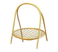 FLCPJGV Frutero Organizador Frutas Verduras Panificador Decorativo Soporte Hierro Esmalte Antióxido Estable con Mango Conveniente para Transportar y, Oro 1 Nivel, tal como se describe