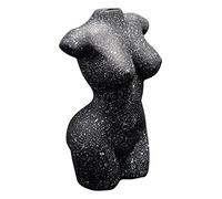 FLCPJGV Jarrón de Resina para Cuerpo Femenino, Maceta de Plantas de Resina, Estatuas de Mujer, Decoración de Adorno de Escritorio, Black, Individual