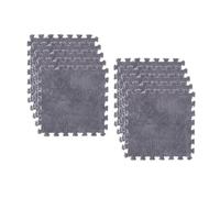 FLCPJGV Juego de Alfombras Cuadradas Acolchonadas, Gris Claro