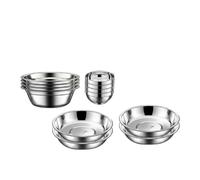 FLCPJGV Juego Vajilla Camping Acero Inoxidable para Comidas al Libre, Juego de Doce Piezas de vajilla de Acero Inoxidable 304 con Cuencos y Platos (4 Platos, 4 Cuencos, 4 tazones)