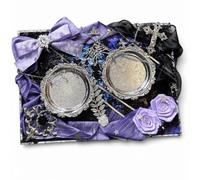 FLCPJGV Kit coración DIY Materiales, Materiales variados, papel, resina, base transparente, papel fondo, s, eslabones, adornos, para, Morado, style to 1, Morado