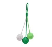 FLCPJGV Pelota de Sisal para Gato Juguete Colgante Interactivo de Cuerda Resistente a Desgaste y Rasguñador Adecuado para Gatos Dentro de Casa, Blanco Verde