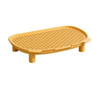 FLCPJGV Rampa para Caja de Arena para Gato Que Salpicaduras Escalón Porta Mascotas Tapete Doble Pedal Desmontable Adecuada para Gato, Amarillo