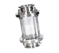 FLCPJGV Tubo de Vidrio Transparente Medidor de Flujo Recto con Cuerpo en Acero Inoxidable Y Junta de Silicona para Control de Líquidos en Industria Cocina CER, 15cm