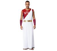 Fldy Disfraz de carnaval de Dios Griego para hombre, Toga Emperador de Roma César Disfraz para Carnaval Halloween Borgoña L