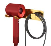 Fle Soporte para secador de pelo, montaje en pared, soporte para secador de pelo, organizador compatible con Dyson Supersonic secador de pelo (dorado)