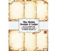 Flea Market Receipts & Ledger Junk Journal Paper: Vintage Ephemera Background Paper | Double-Sided Scrapbook Paper Pad 8.5 x 11 for Collage Journaling & Mixed Media