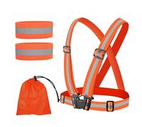 Flearitzo Chaleco Reflectante Seguridad Chaleco Reflectante Ajustable Reflector Chaleco Alta Visibilidad Elástica Ajustable Chaleco para Correr,Montar en Bicicleta,Caminar y Andar en Moto (Naranja)