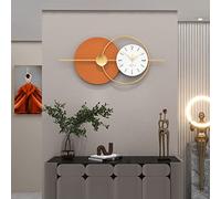 Fleble Reloj de Pared Extra Grande para decoración de Sala de Estar, Reloj de Arte Decorativo Moderno, silencioso, sin tictac, Funciona con Pilas, Reloj de Pared de Metal para Dormitorio, Cocina,
