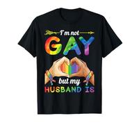 Flecha Corazón Mano No Soy Gay Pero Mi Marido Está Orgulloso Apoyo Camiseta
