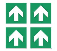 Flecha de dirección, señal de rescate: arriba, abajo, derecha, izquierda - DIN EN ISO 7010/ASR A1.3 - pegatina: 7,5 cm, 4 unidades