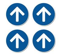 Flecha izquierda, derecha, arriba y abajo, según DIN EN ISO 7010/ASR A1.3, pegatina: diámetro 7,5 cm, 4 unidades.